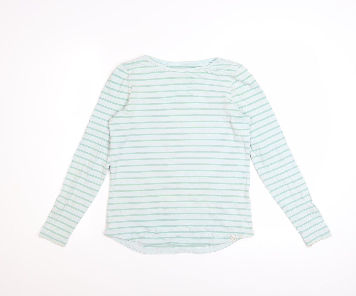 Fat Face Womens Blue Stripe Cotton Long Sleeve T-Shirt Size 8