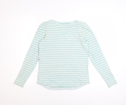 Fat Face Womens Blue Stripe Cotton Long Sleeve T-Shirt Size 8