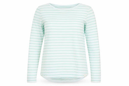 Fat Face Womens Blue Stripe Cotton Long Sleeve T-Shirt Size 8