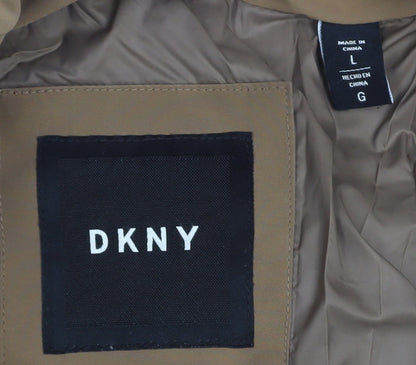 DKNY Men's Brown L Puffer Jacket Polyester Insulated Winter Coat