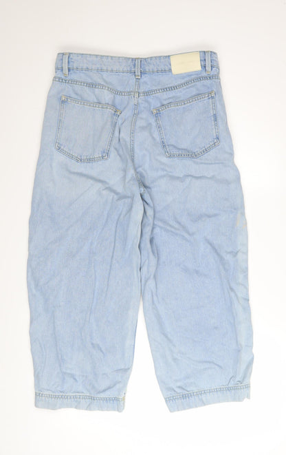 Jigsaw Womens Blue Cropped Relaxed Fit Denim Jeans Size 30