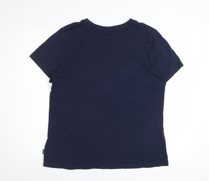 Superdry Women Blue Basic Crew Neck T-Shirt Size 16