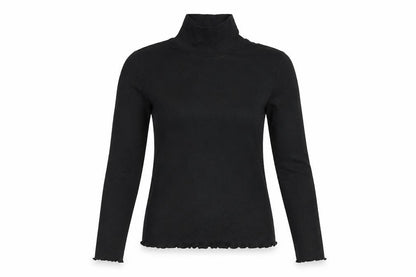 French Connection Women's Black XS Roll Neck Long Sleeve Stretch Top