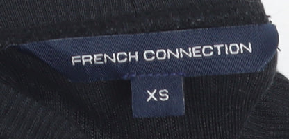 French Connection Women's Black XS Roll Neck Long Sleeve Stretch Top