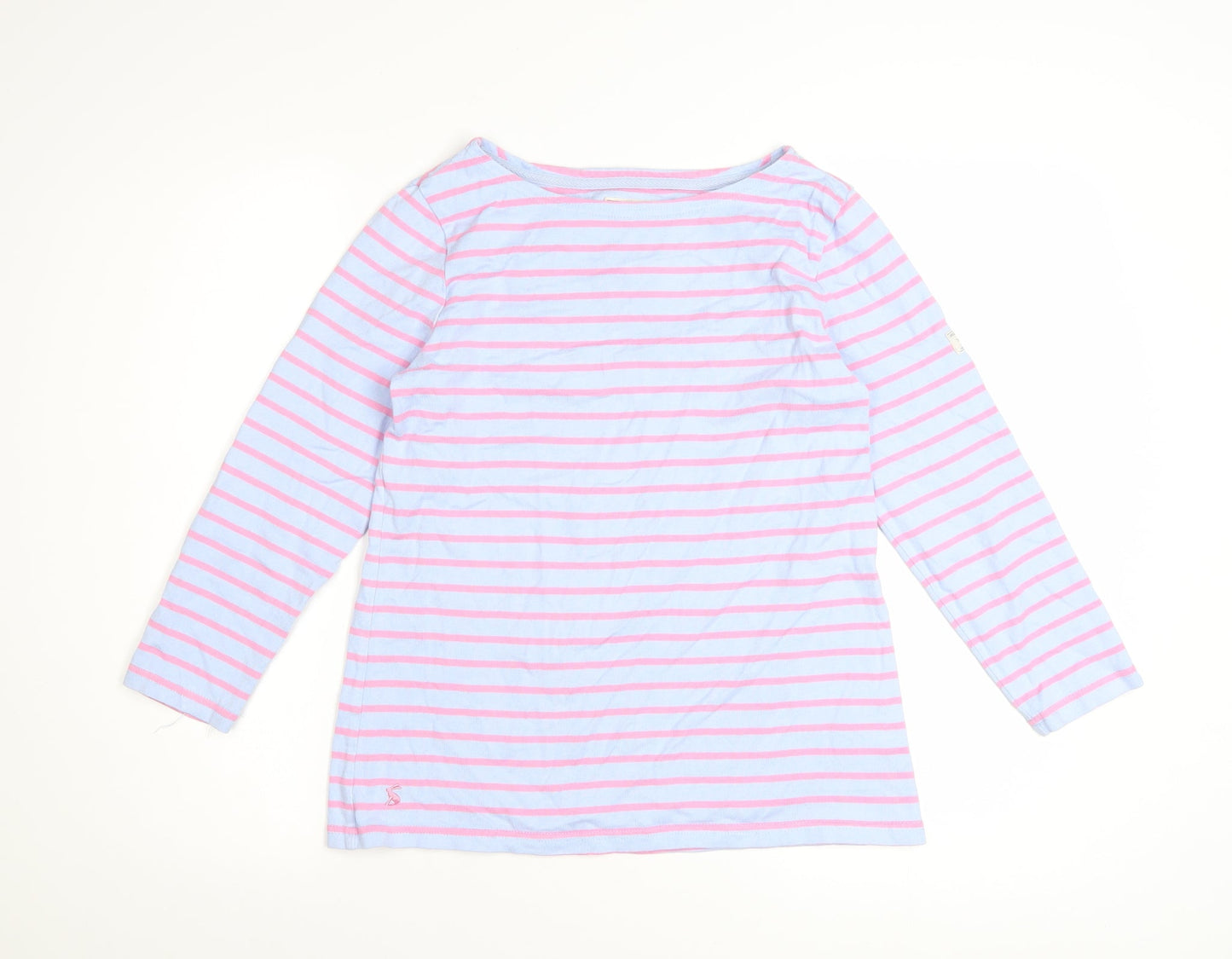 Joules Women’s Multicoloured Striped Cotton Long Sleeve T-Shirt UK 10