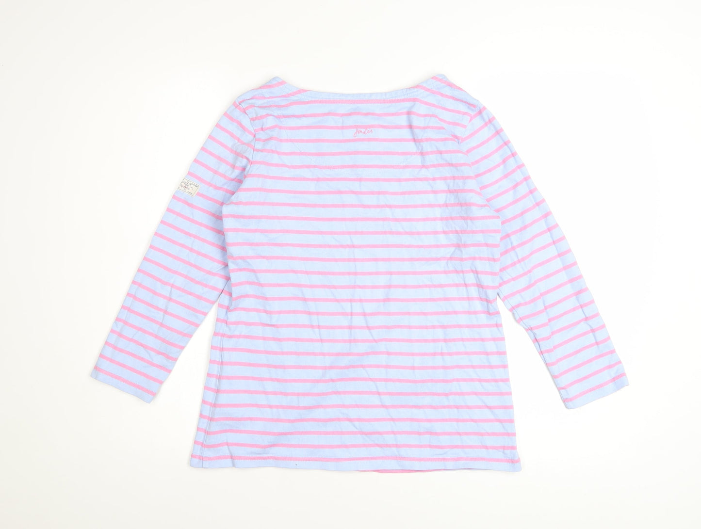 Joules Women’s Multicoloured Striped Cotton Long Sleeve T-Shirt UK 10