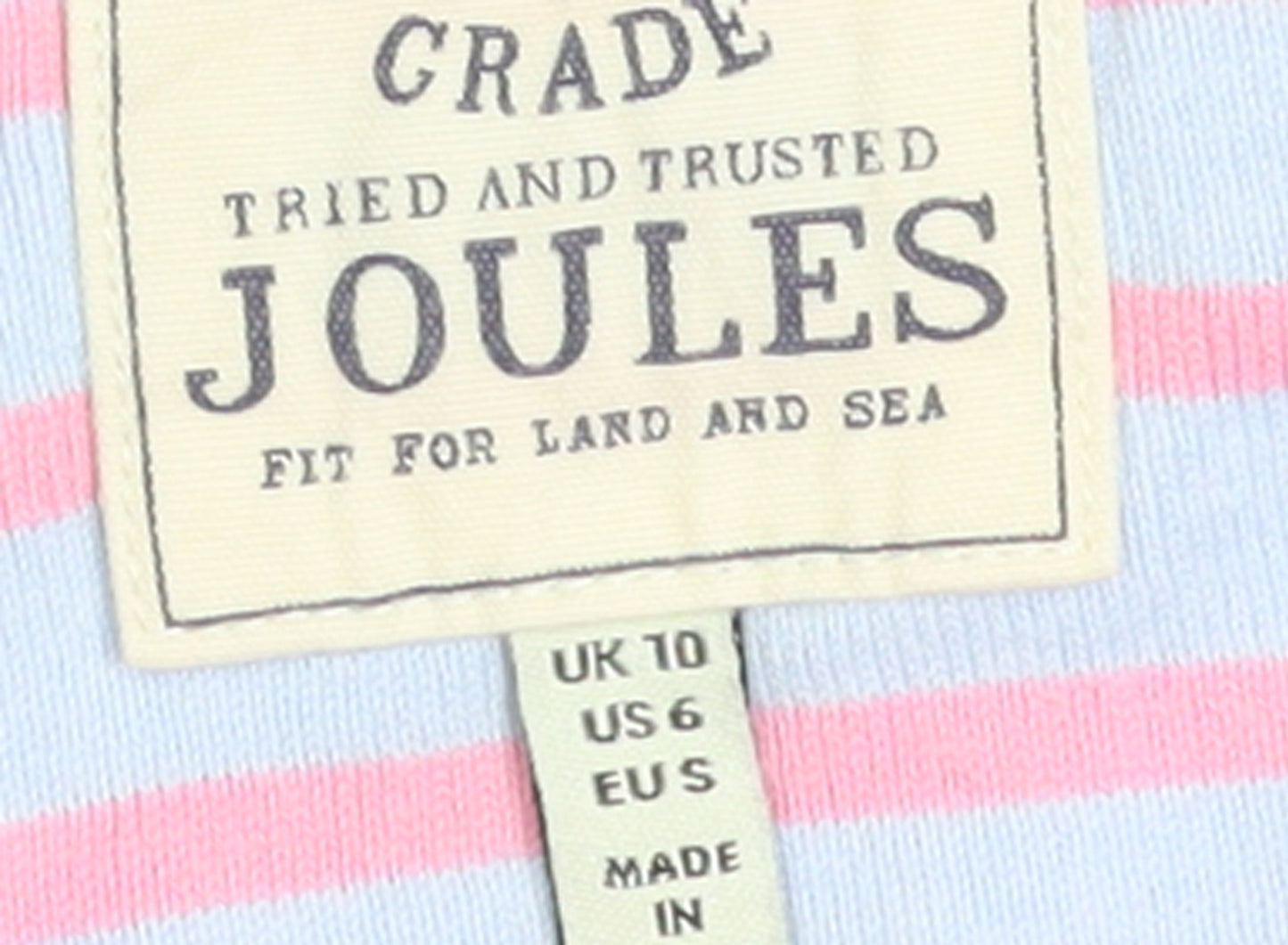 Joules Women’s Multicoloured Striped Cotton Long Sleeve T-Shirt UK 10