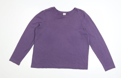 Lands' End Women's Purple Long Sleeve Cotton Basic T-Shirt Size M