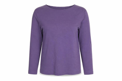 Lands' End Women's Purple Long Sleeve Cotton Basic T-Shirt Size M