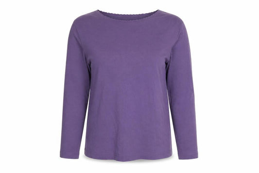 Lands' End Women's Purple Long Sleeve Cotton Basic T-Shirt Size M