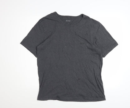 Hugo Boss Men's Charcoal Crew Neck Cotton T-Shirt XL Classic Fit