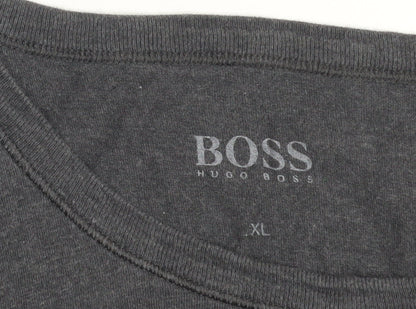 Hugo Boss Men's Charcoal Crew Neck Cotton T-Shirt XL Classic Fit