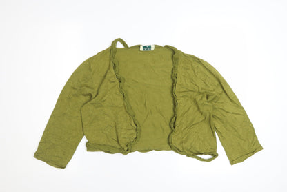 Kaliko Womens Green Long Sleeve Open Knit Cardigan Size 14