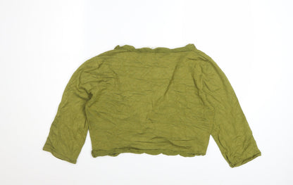 Kaliko Womens Green Long Sleeve Open Knit Cardigan Size 14