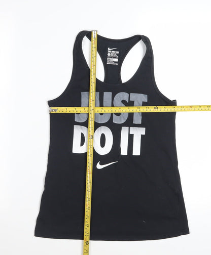 Nike Women's Black Dri-FIT Racerback Tank Top S Athletic Fit