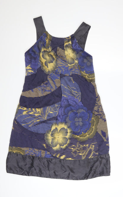 Ted Baker Women’s Blue Floral Silk Shift Dress Size 10