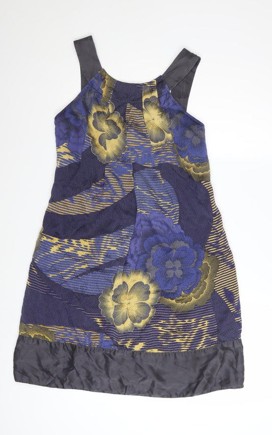 Ted Baker Women’s Blue Floral Silk Shift Dress Size 10