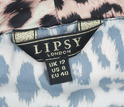Lipsy Women's Multicoloured Leopard Wrap Dress Size 12