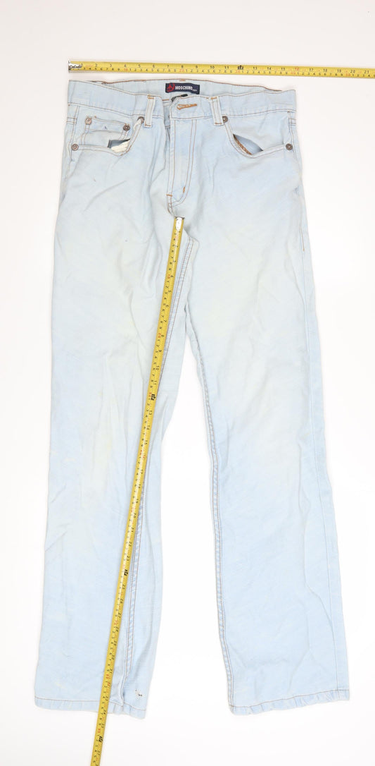 Moschino Men Light Blue Straight Denim Jeans Size 36