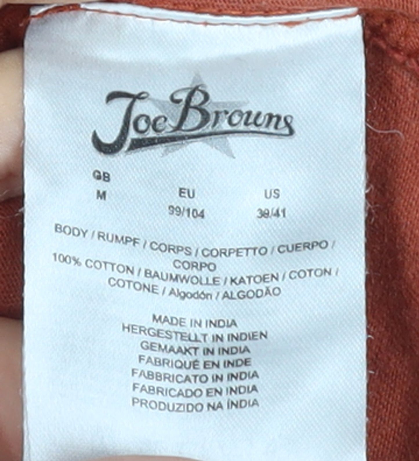 Joe Browns Men's Brown Long Sleeve Henley T-Shirt Size M 100% Cotton