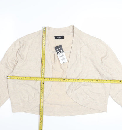 Wallis Women Beige Lightweight Knit Open Cardigan Size 16