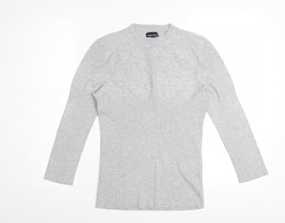Warehouse Women Grey Crew Neck Knit Jumper Size 14 Regular