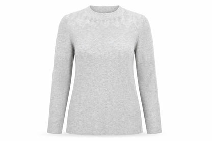 Warehouse Women Grey Crew Neck Knit Jumper Size 14 Regular