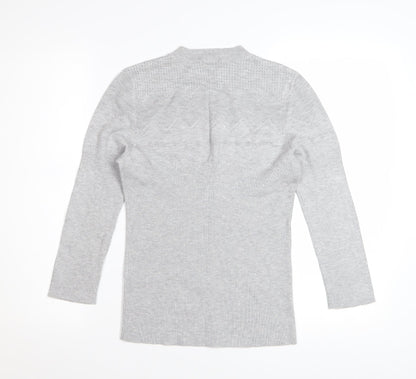 Warehouse Women Grey Crew Neck Knit Jumper Size 14 Regular