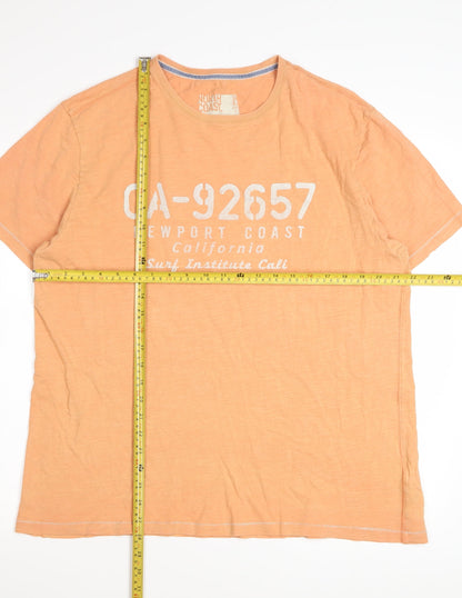 Marks and Spencer Men’s Orange California Surf Graphic Crew Neck T-Shirt Size L