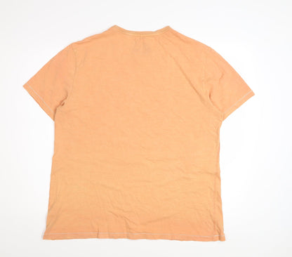 Marks and Spencer Men’s Orange California Surf Graphic Crew Neck T-Shirt Size L