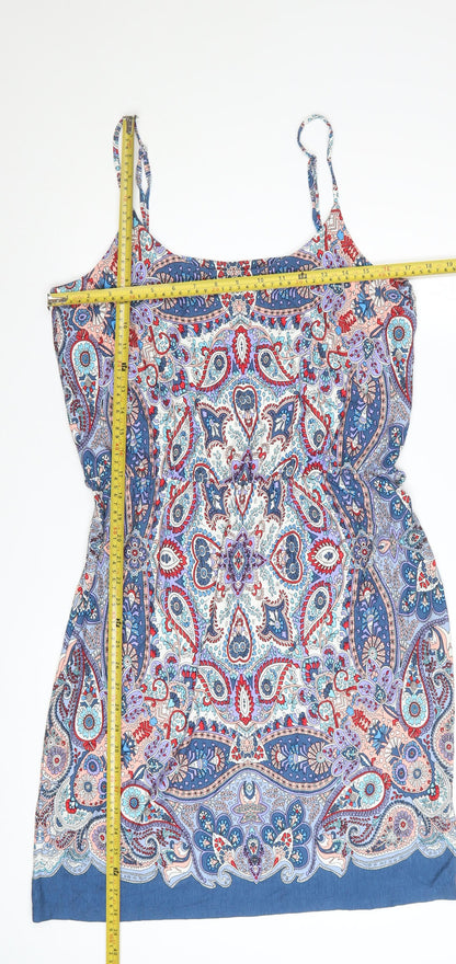 Oasis Womens Multicoloured Paisley Slip Dress L