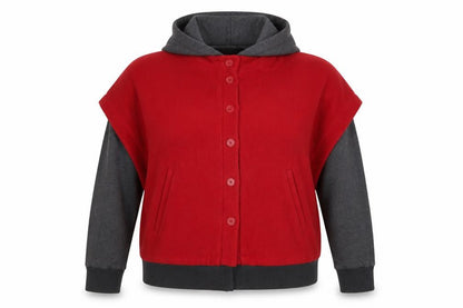 By Henry Holland Women Red Short Bomber Jacket Size 18 Wool Blend