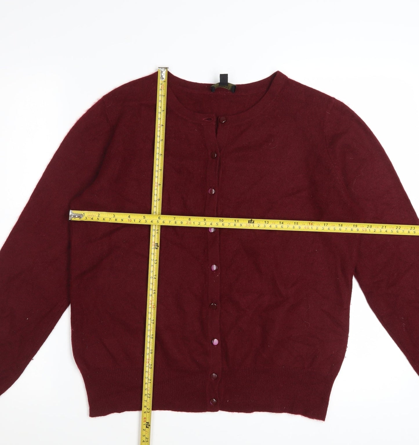 Charter Club Women's Red 100% Cashmere Cardigan M