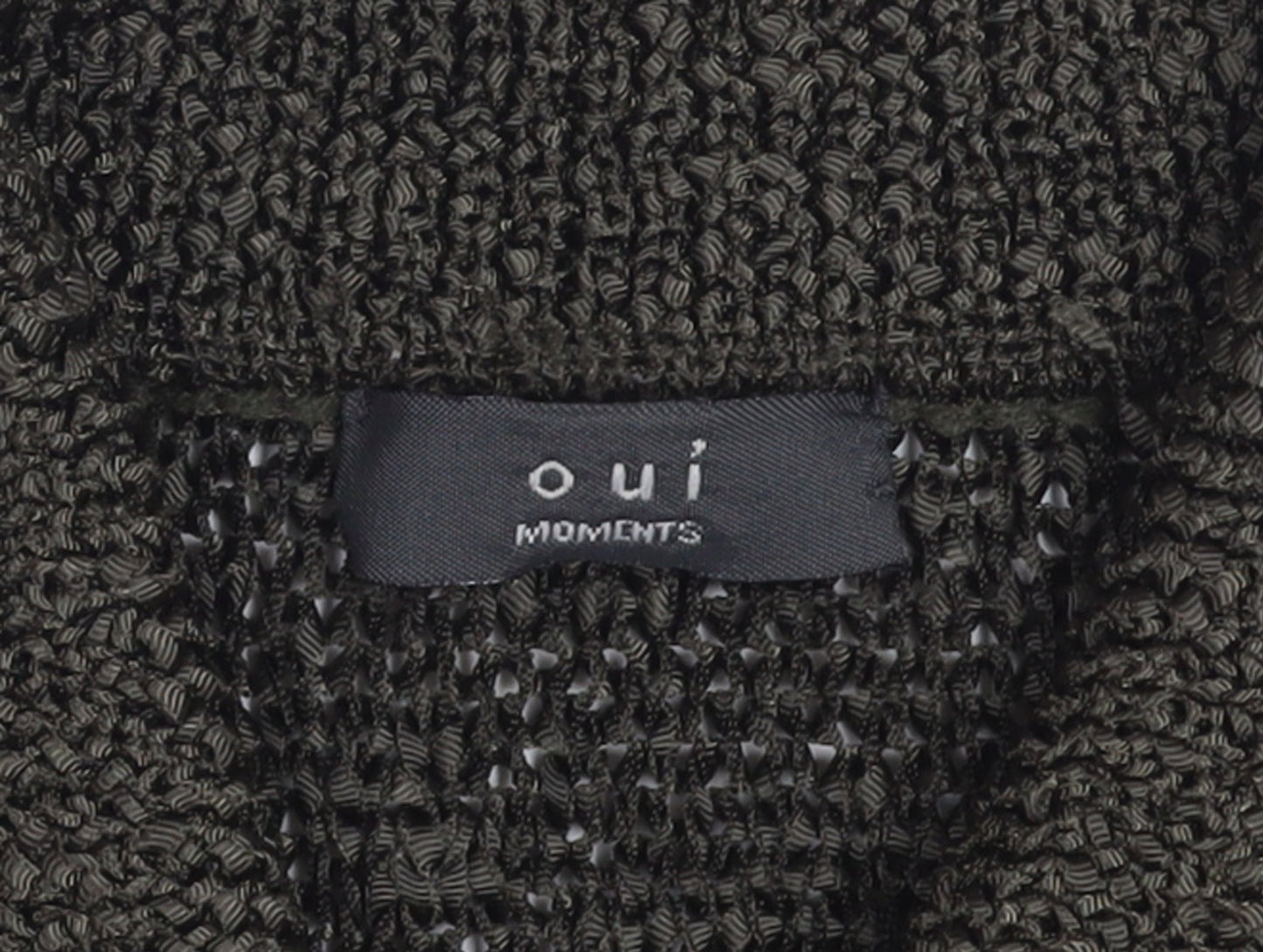 Oui Moments Women's Brown Collared Knit Short Sleeve Cardigan M