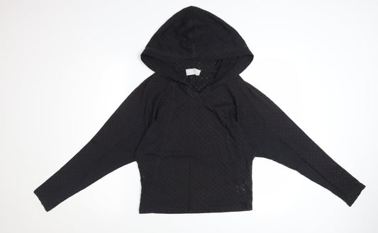 Adidas Stella McCartney Women Black Pullover Hoodie Size M Cotton Blend