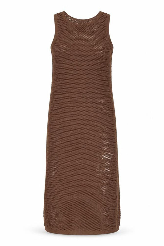 Marks and Spencer Women Brown Knit Slip Maxi Dress Size S