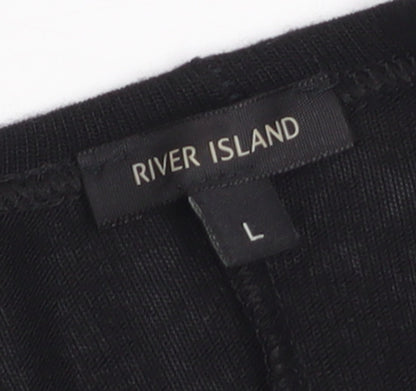 River Island Women’s Black L Lightweight Open Cardigan