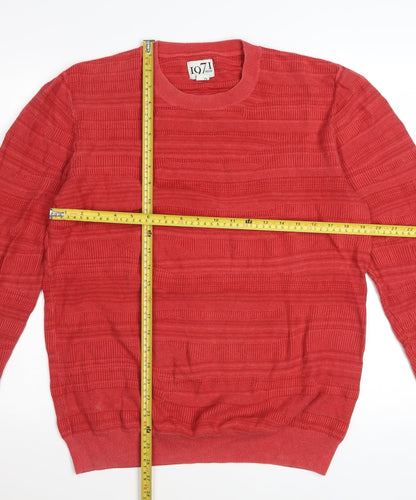 Reiss 1971 Men's Red Cotton XL Crew Neck Knit Jumper