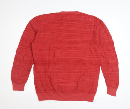 Reiss 1971 Men's Red Cotton XL Crew Neck Knit Jumper
