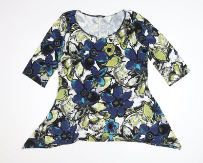 Roman Women’s Multicoloured Floral Tunic Top Size 16 3/4 Sleeve