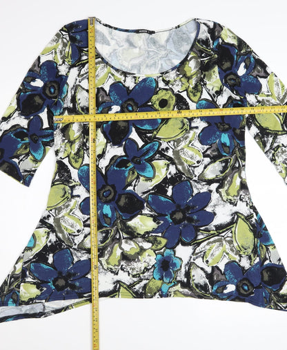Roman Women’s Multicoloured Floral Tunic Top Size 16 3/4 Sleeve