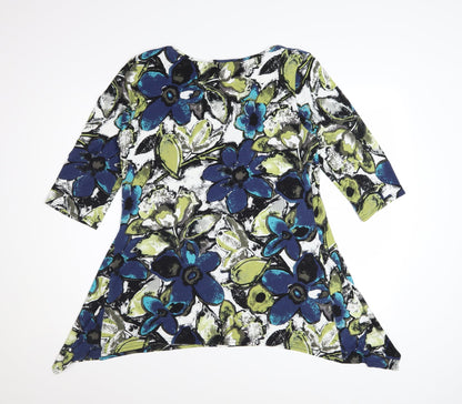 Roman Women’s Multicoloured Floral Tunic Top Size 16 3/4 Sleeve
