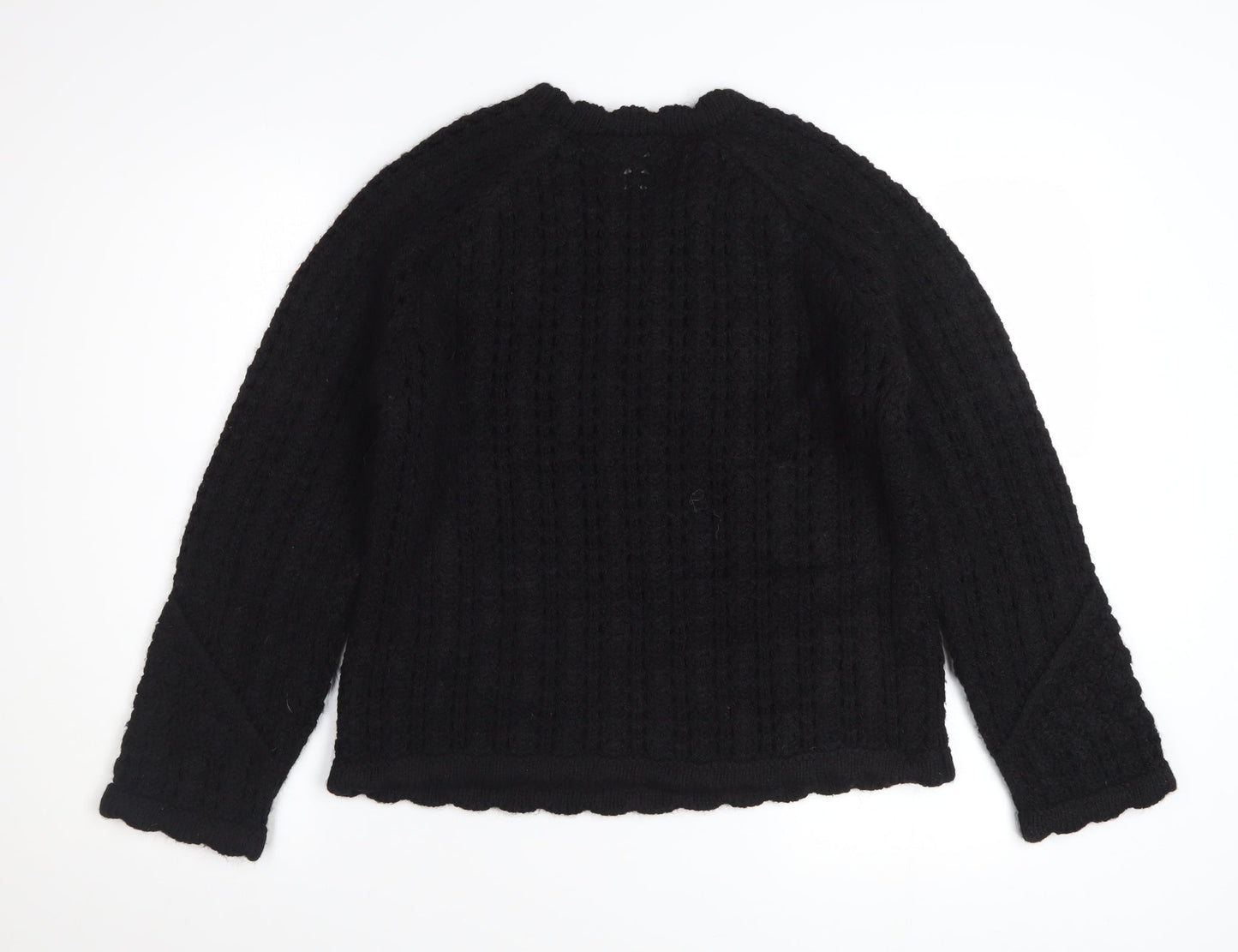 Marks and Spencer Per Una Women's Black Cable-Knit Wool Blend Jumper S