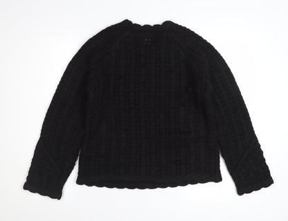 Marks and Spencer Per Una Women's Black Cable-Knit Wool Blend Jumper S