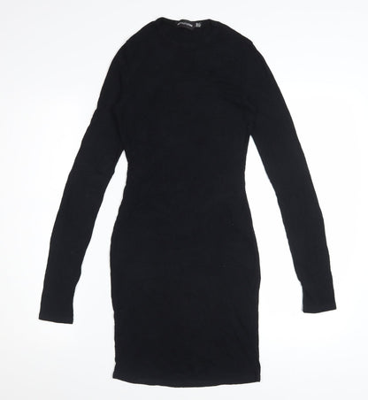 PrettyLittleThing Women Black Size 6 Bodycon Mini Dress Long Sleeve