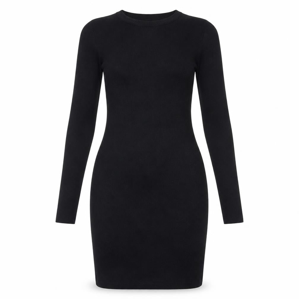 PRETTYLITTLETHING Women Black Size 6 Bodycon Mini Dress Long Sleeve