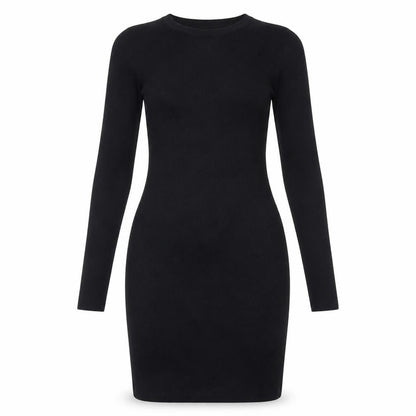 PRETTYLITTLETHING Women Black Size 6 Bodycon Mini Dress Long Sleeve