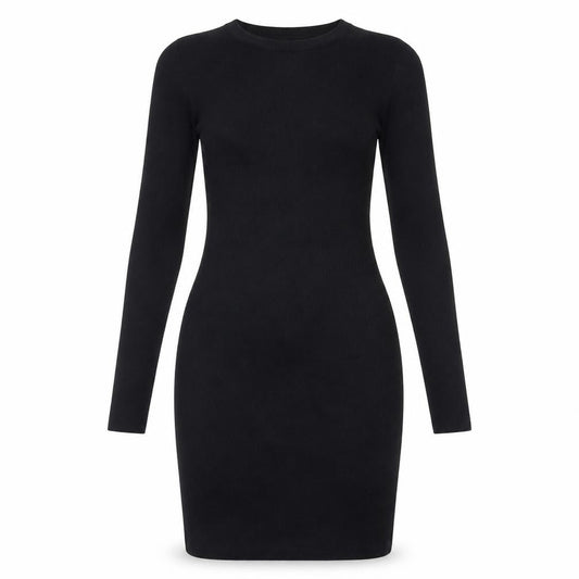 PRETTYLITTLETHING Women Black Size 6 Bodycon Mini Dress Long Sleeve