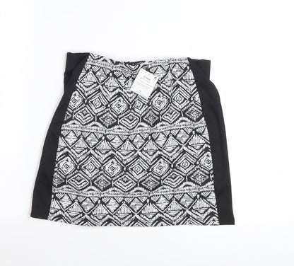Next Women’s Black Geometric Stretch Pencil Skirt Size 8