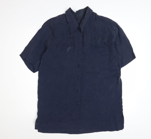 Marks and Spencer Women’s Blue Short Sleeve Button-Up Shirt Size 12